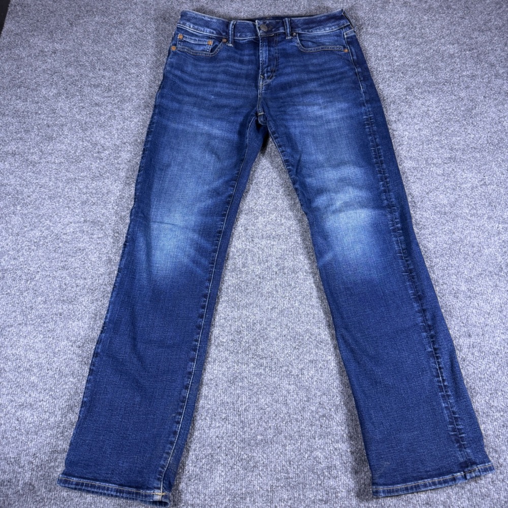 American Eagle Airflex+ Slim Straight Jeans Mens 30x32 Dark Wash Stretch Denim